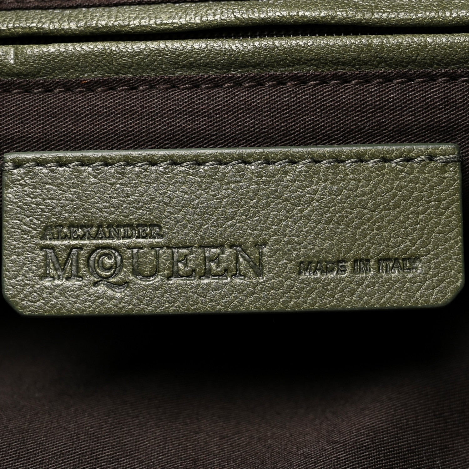 Alexander McQueen Calfskin Studded De Manta Clutch Green 6 of 7