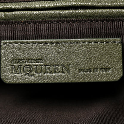 Alexander McQueen Calfskin Studded De Manta Clutch Green 6 of 7