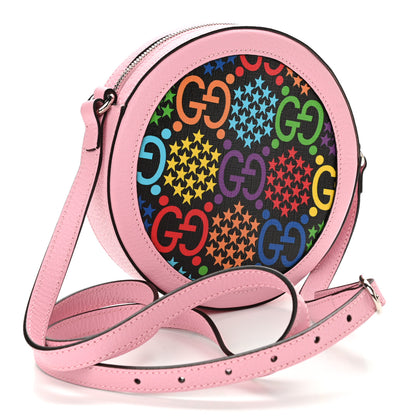 Gucci GG Supreme Monogram Psychedelic Round Shoulder Bag Black Multicolor Sugar Pink 3 of 11