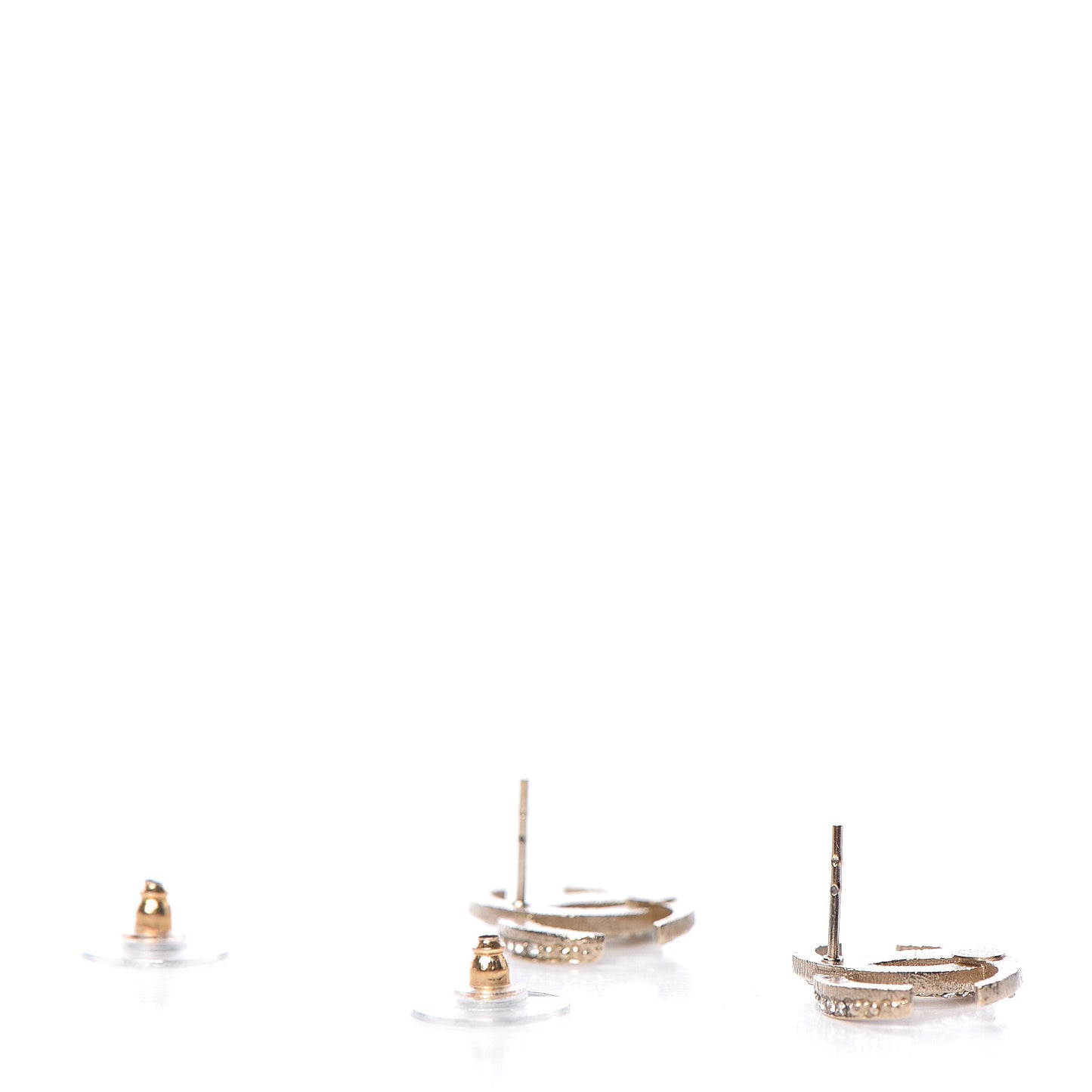 Crystal CC Moon Earrings Gold