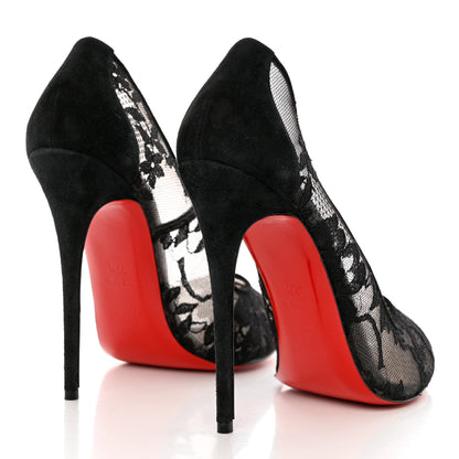 Christian Louboutin Lace Dorissima 100 Pumps 37.5 Black 4 of 11