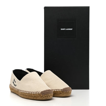 Saint Laurent Canvas Nappa Elba Light Logo Embroidered Espadrilles 35.5 Ecru 10 of 10