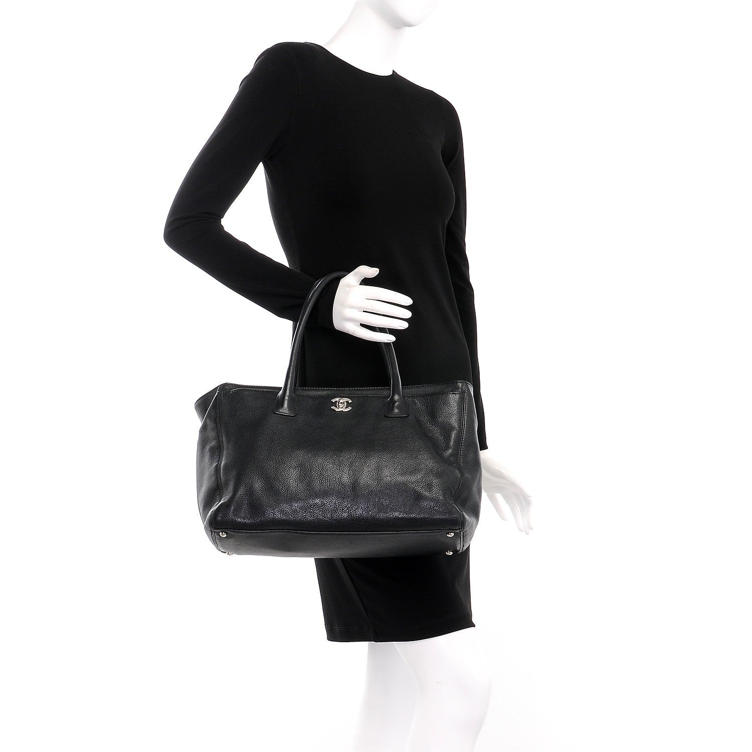 Chanel Calfskin Cerf Executive Shopper Tote Black 11 of 19