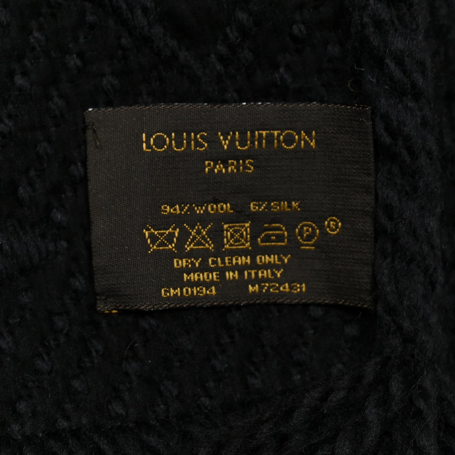 Wool Silk Logomania Scarf Charcoal Grey