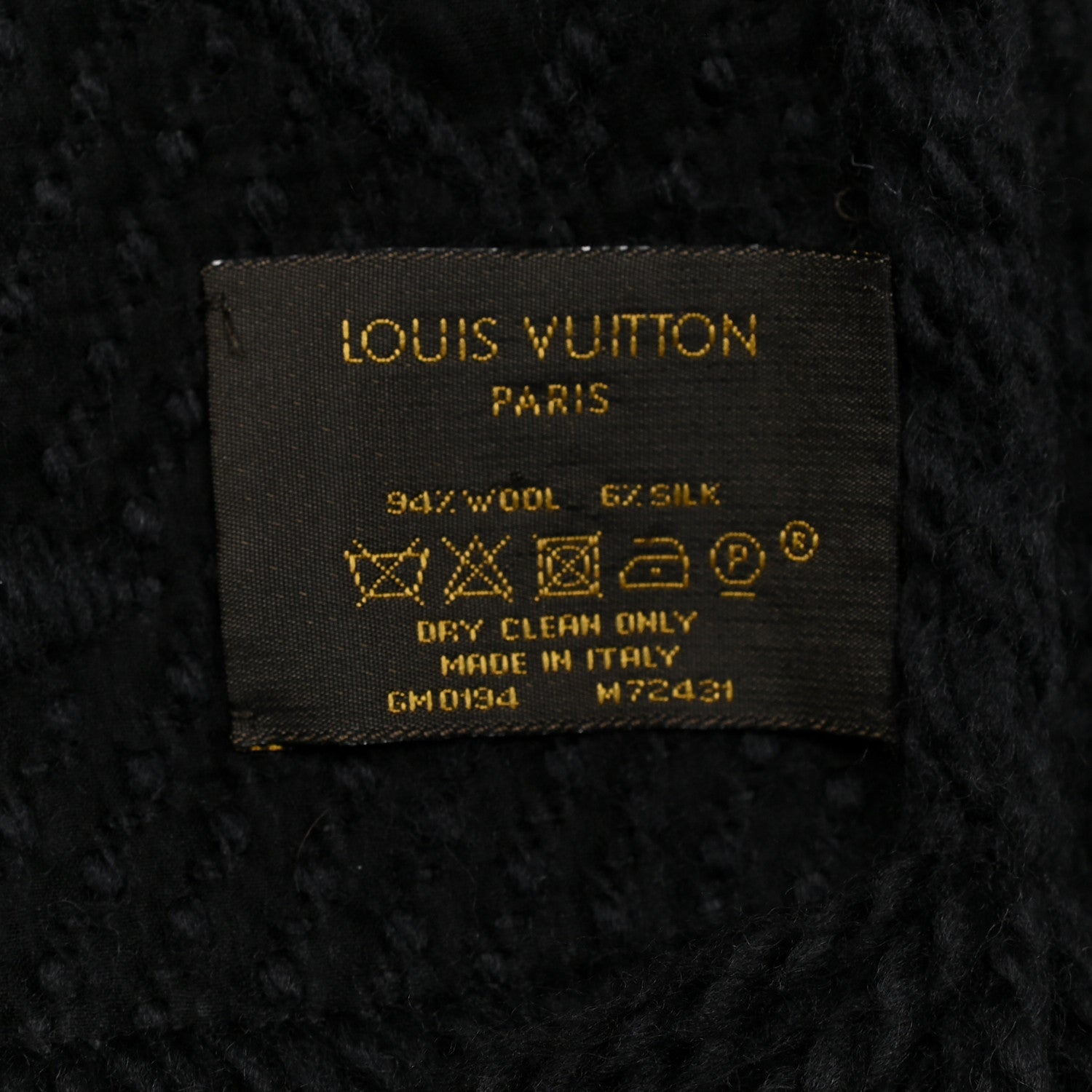 Louis Vuitton Wool Silk Logomania Scarf Charcoal Grey 3 of 3