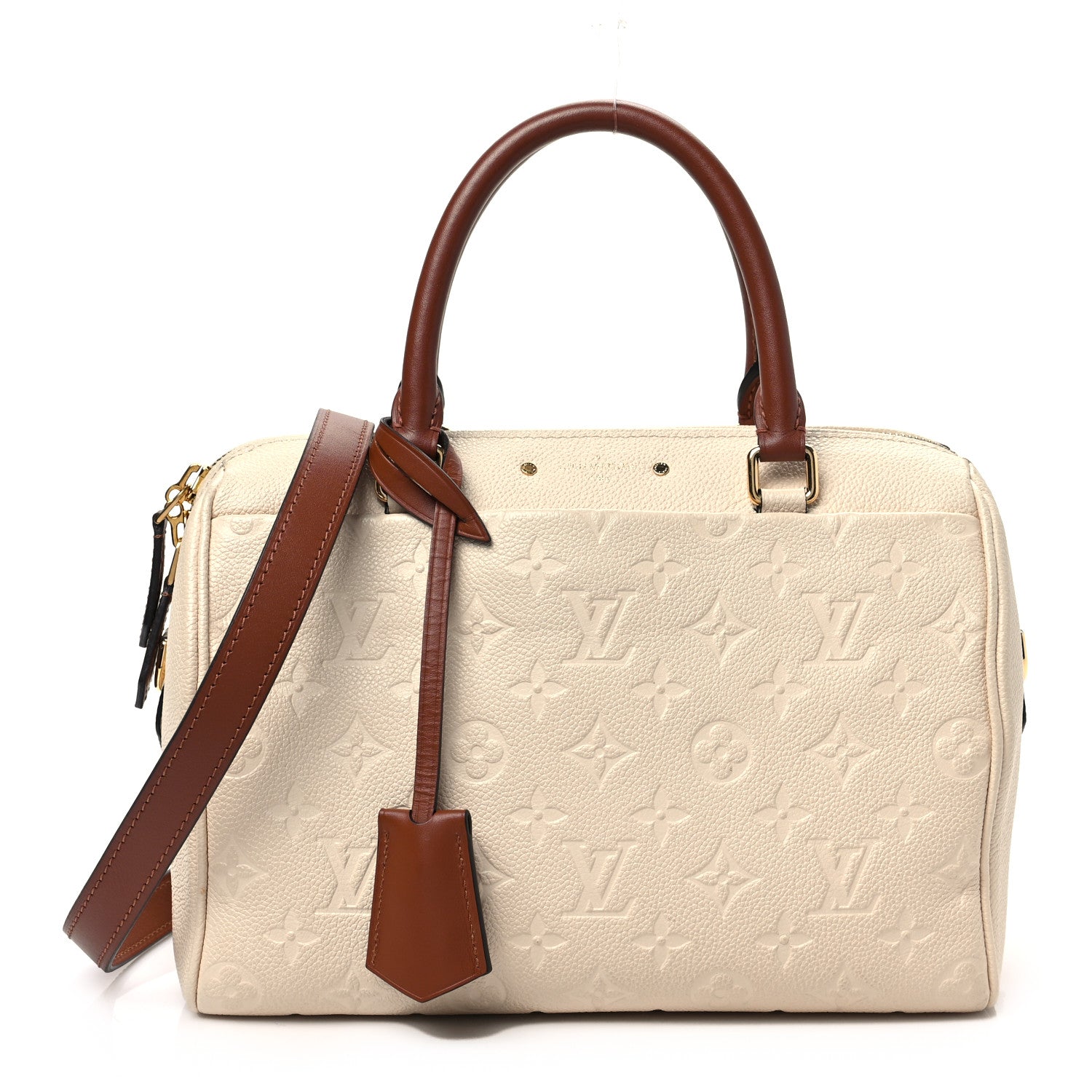 Louis Vuitton Empreinte Calfskin Speedy Bandouliere 25 NM Creme Caramel 1 of 7