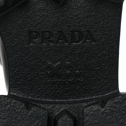 Prada Spazzolato Rois Metal Triangle Logo Monolith 55mm Loafers 38 Black 7 of 10