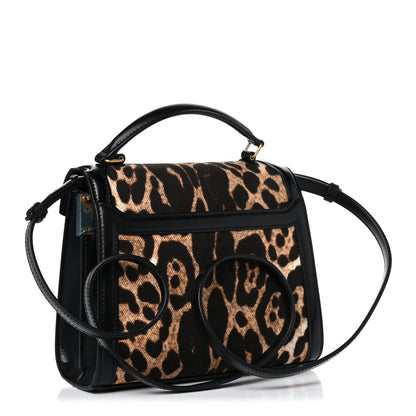 Saint Laurent Canvas Leopard Print Mini Classic Monogram Cassandra Top Handle Black 3 of 10