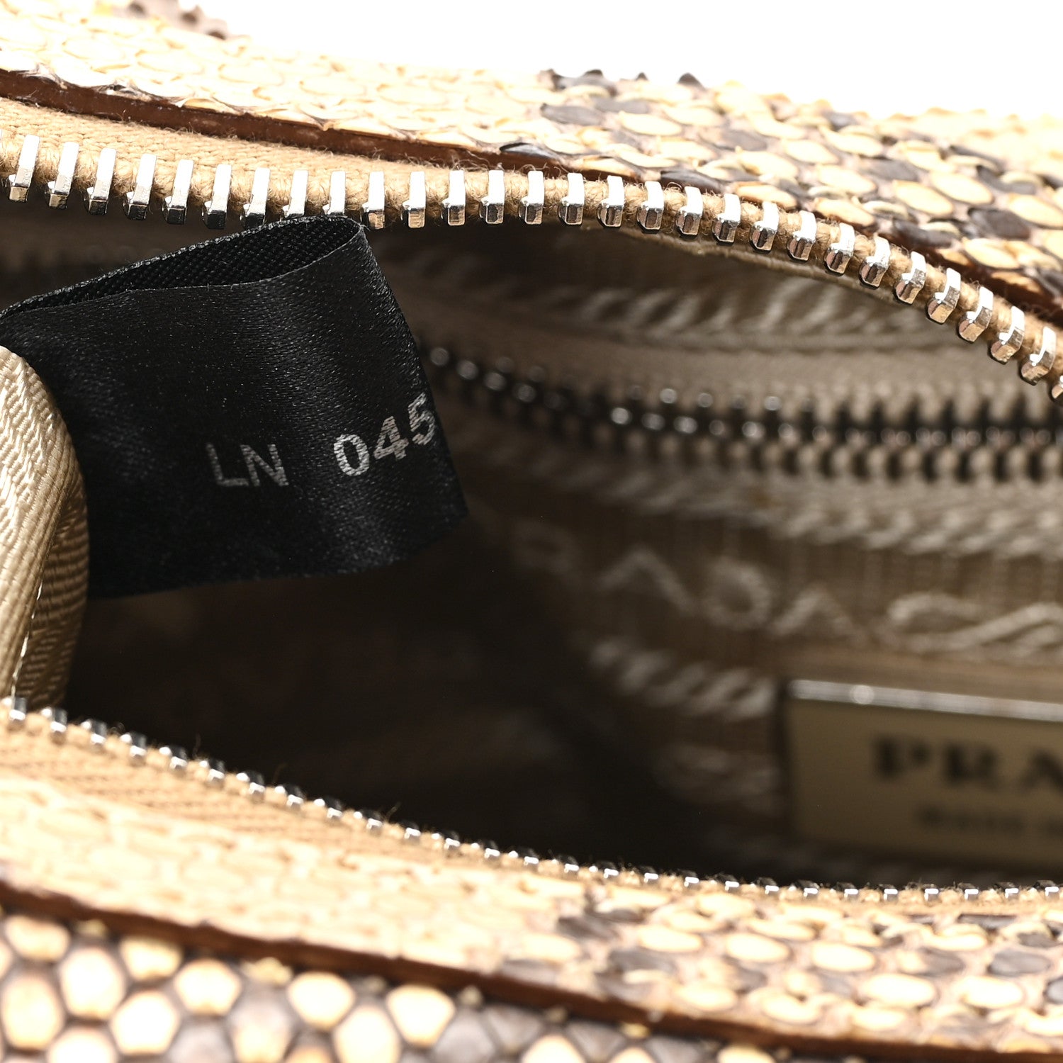Prada Snakeskin Logo Hobo Roccia 7 of 11