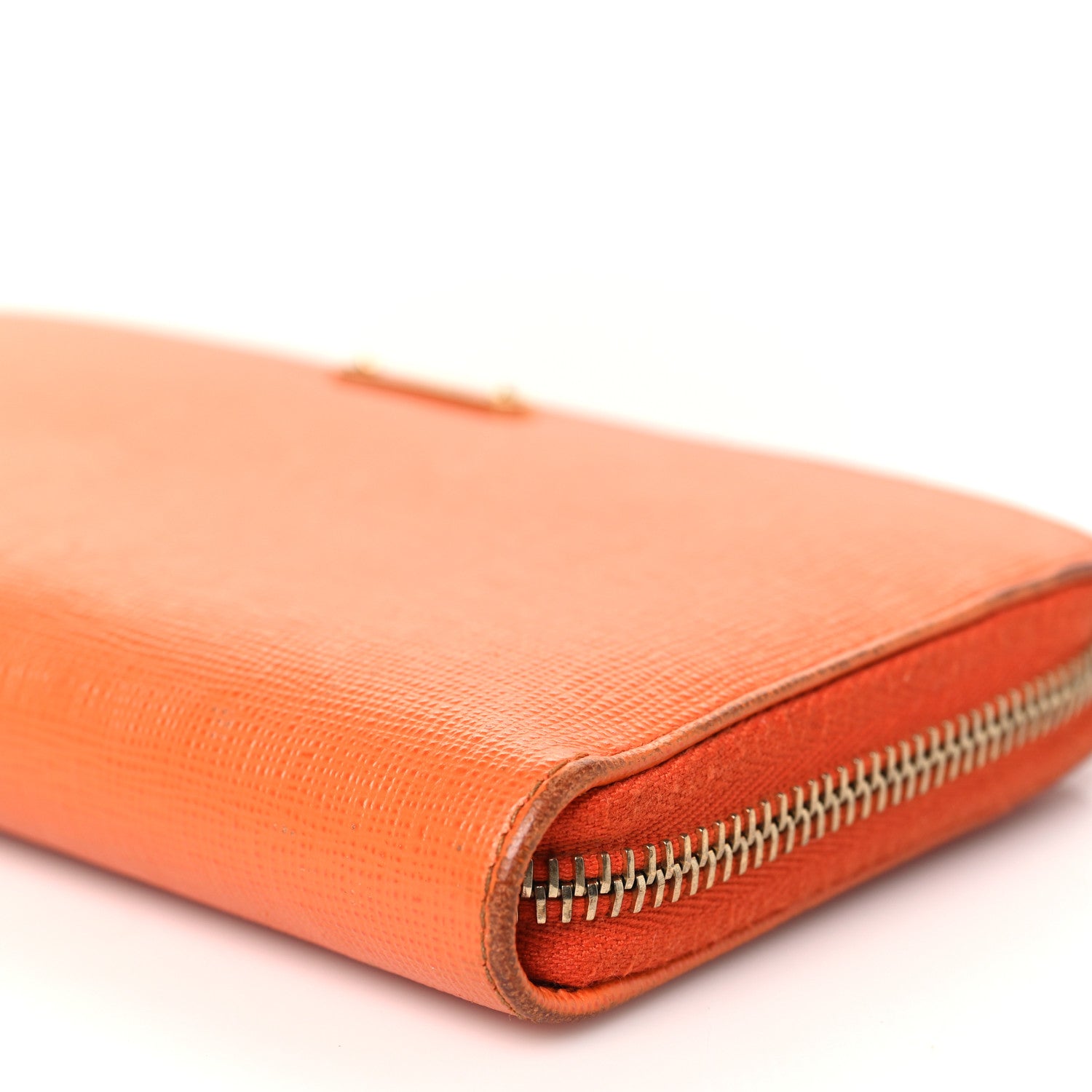 Fendi Vitello Elite Zip Around Wallet Arancio 10 of 14