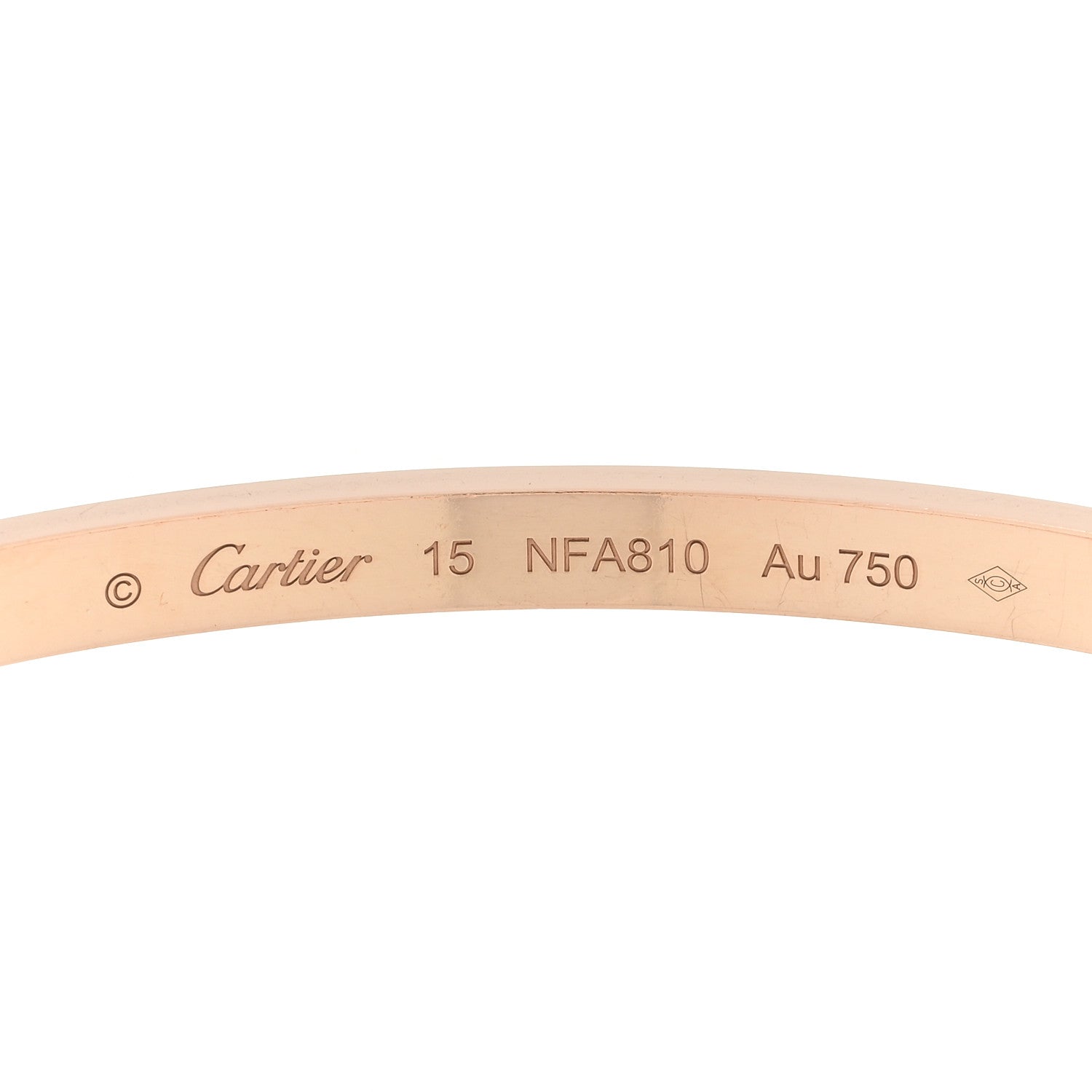 Cartier 18K Pink Gold 6 Diamond Small LOVE Bracelet 15 3 of 4