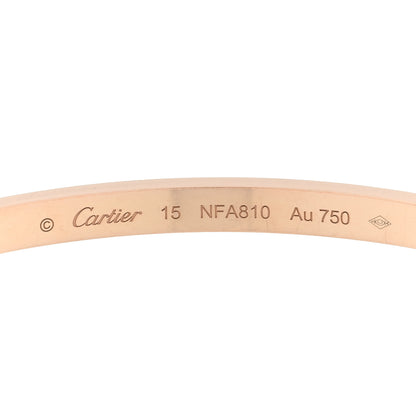 Cartier 18K Pink Gold 6 Diamond Small LOVE Bracelet 15 3 of 4