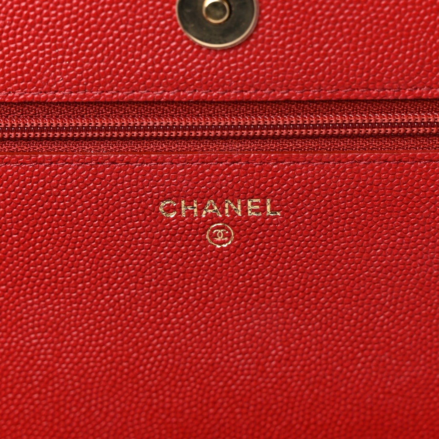 Caviar Quilted Vintage Mademoiselle Wallet On Chain WOC Red