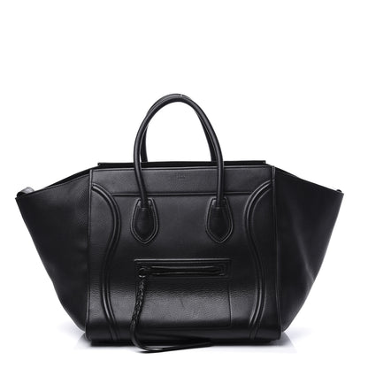 Celine Supple Calfskin Medium Phantom Luggage Black 1 of 9
