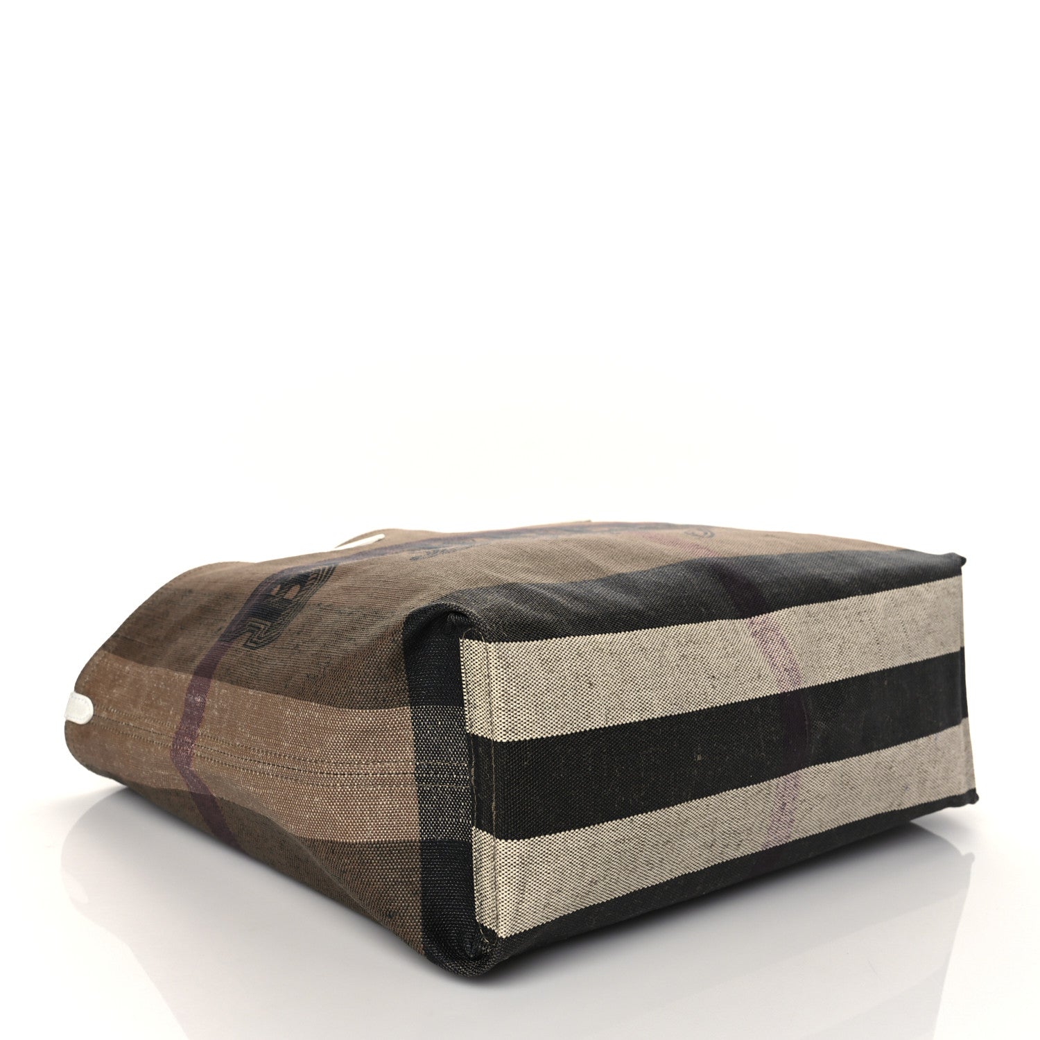 Burberry Coated Canvas Mega Check Medium Doodle Tote White 4 of 9