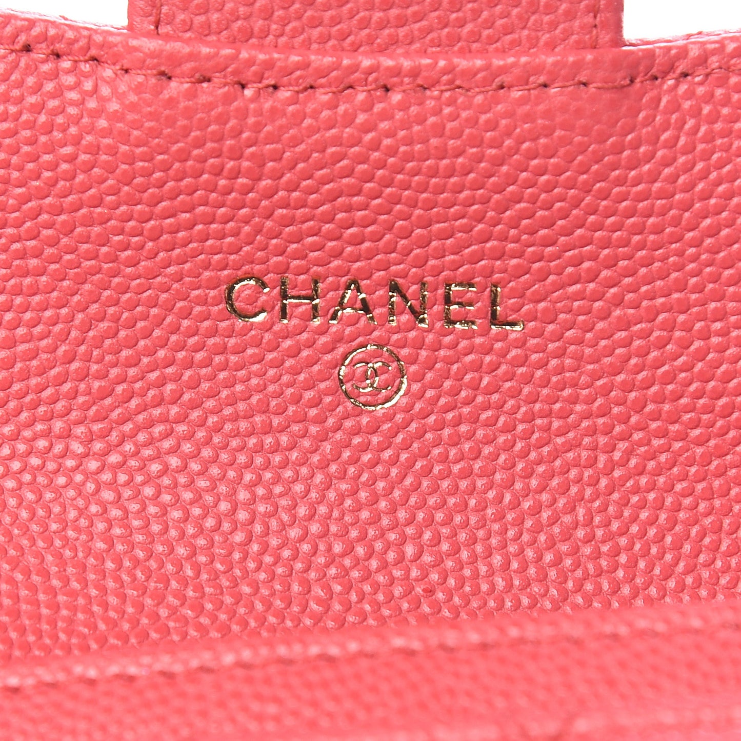 Caviar Quilted Flap Card Holder Pink