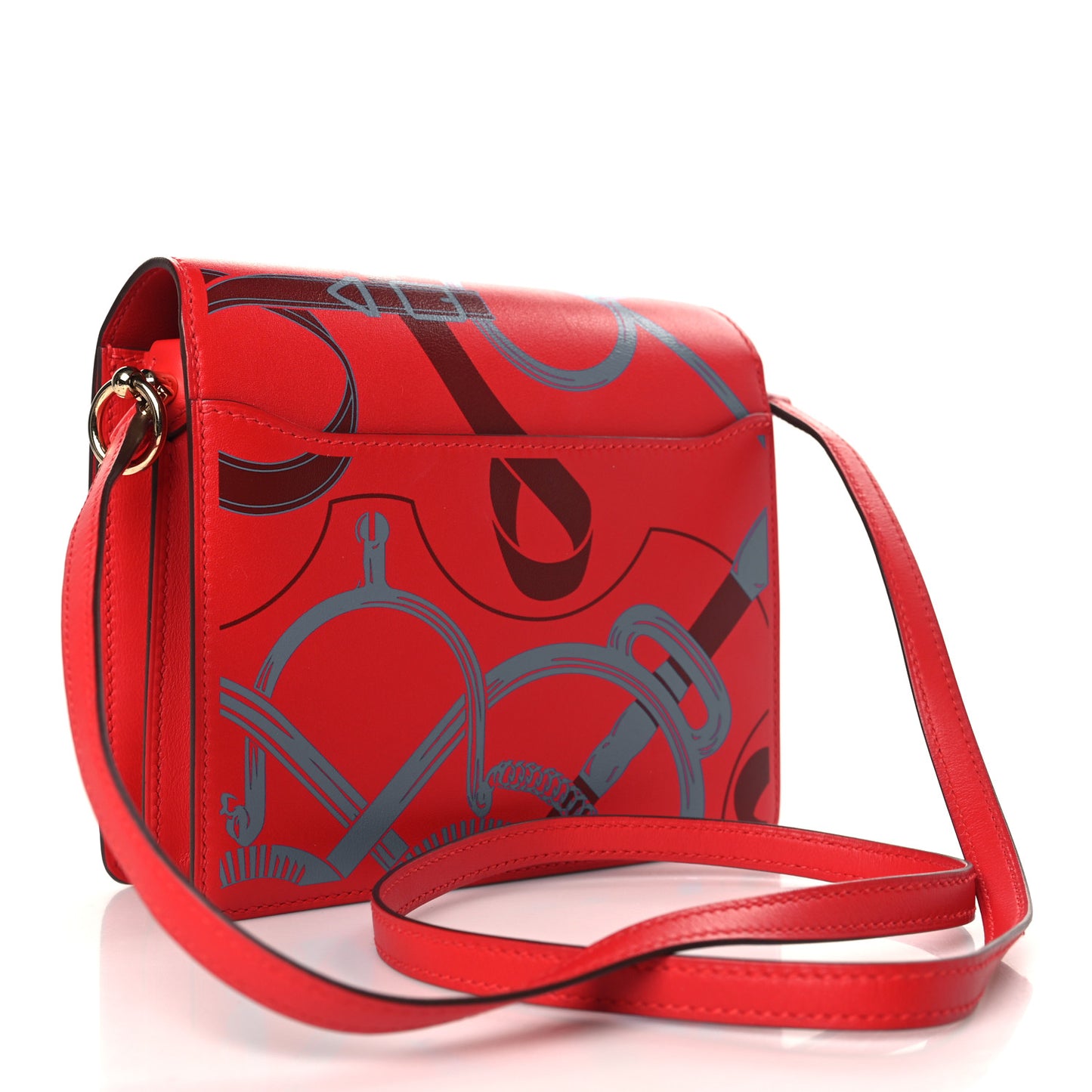 Swift Printed Eperon d'Or Mini Sac Roulis Rouge De Coeur Bleu Frida Rouge H