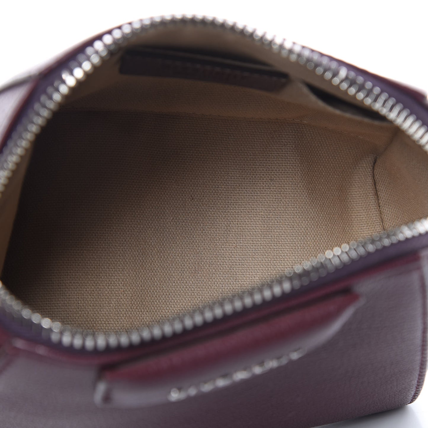 Sugar Goatskin Small Antigona Beauty Wristlet Oxblood