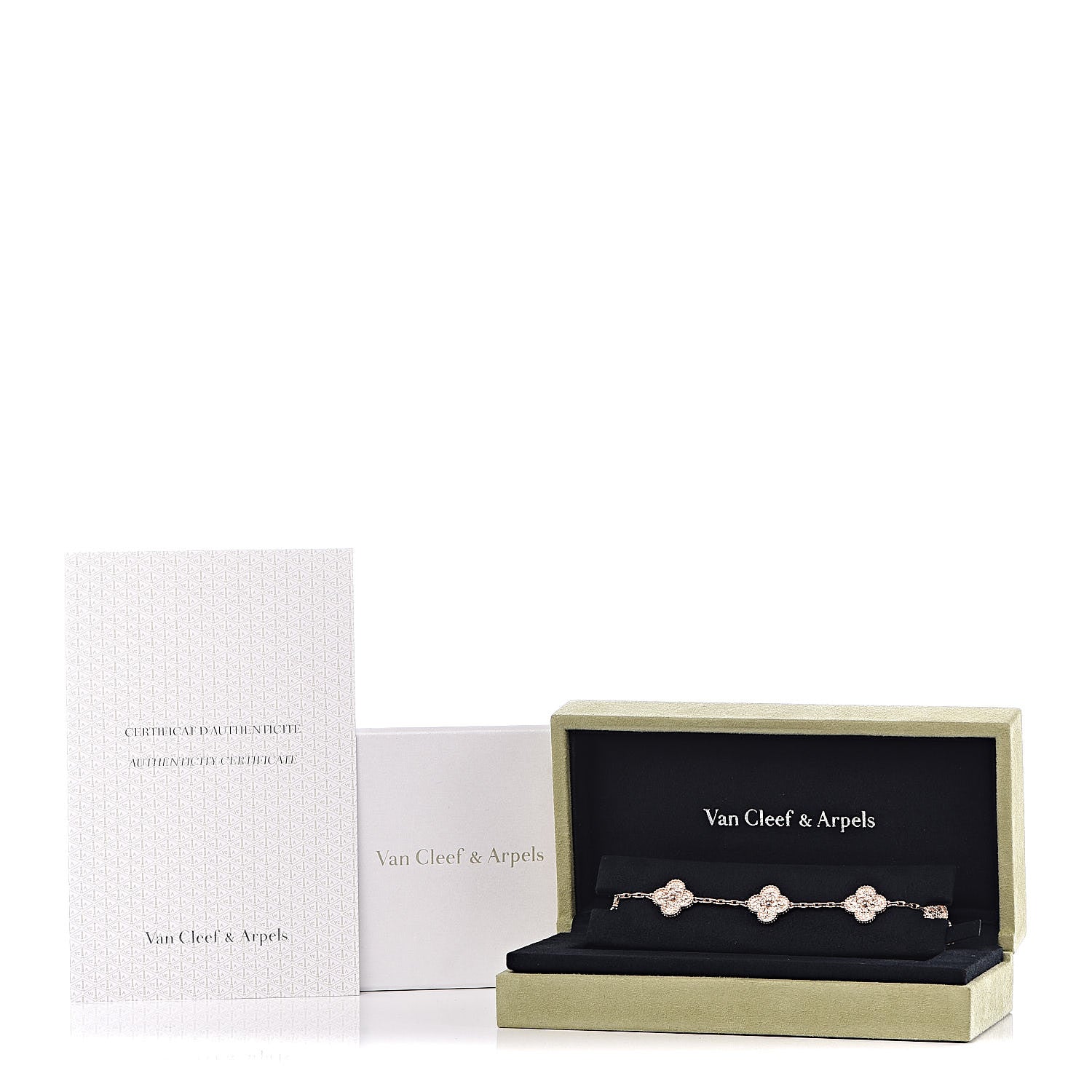 Van Cleef & Arpels 18K Rose Gold 5 Motifs Vintage Alhambra Bracelet 6 of 6