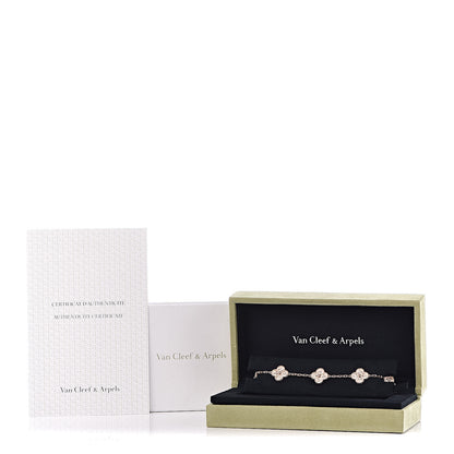 Van Cleef & Arpels 18K Rose Gold 5 Motifs Vintage Alhambra Bracelet 6 of 6