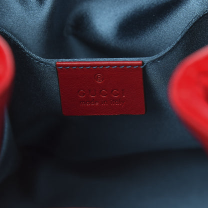 Gucci Velvet Matelasse GG Marmont Bucket Bag Hibiscus Red 7 of 11