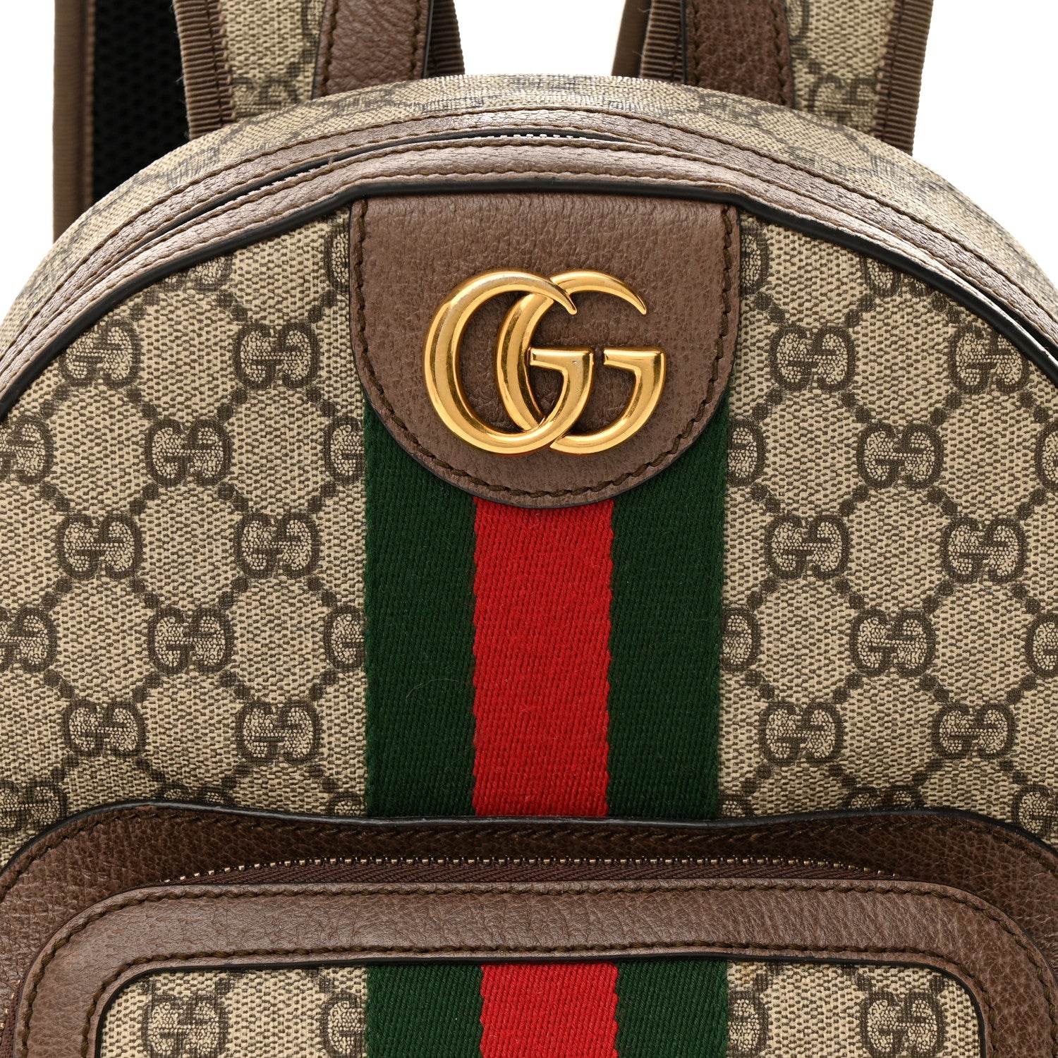 Gucci GG Supreme Monogram Calfskin Web Small Ophidia Day Backpack Beige Ebony New Acero 9 of 13