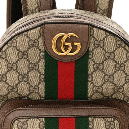 Gucci GG Supreme Monogram Calfskin Web Small Ophidia Day Backpack Beige Ebony New Acero 9 of 13