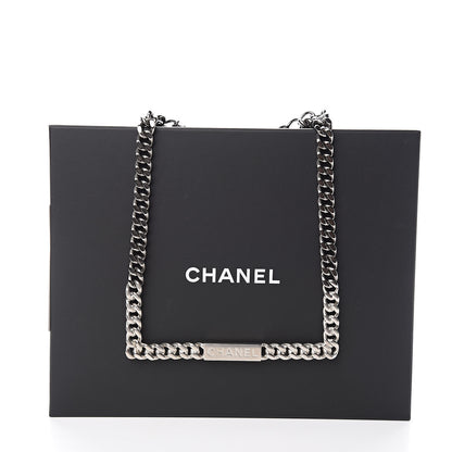 Chanel Oversized Chain Logo Short Necklace Silver 5 of 5