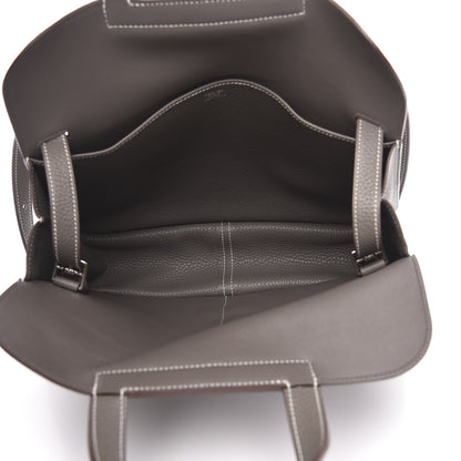 Hermes Taurillon Clemence Halzan 31 GM Etain 7 of 12