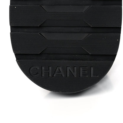 Chanel Shiny Lambskin Quilted Lace Up Combat Boots 39 Black 6 of 9
