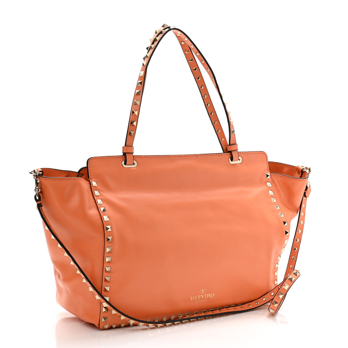 Vitello Medium Rockstud Tote Melon Sorbet