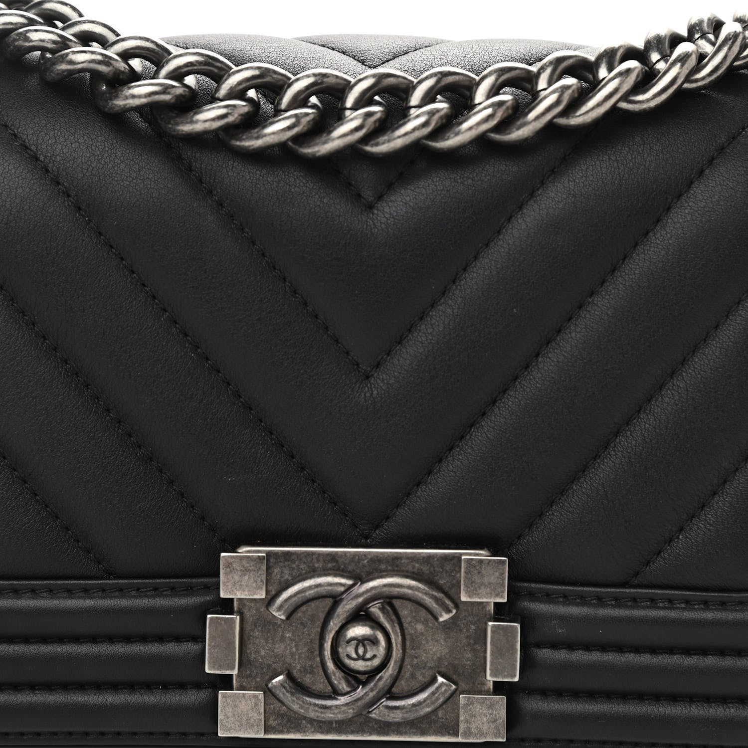 Chanel Calfskin Chevron Quilted Small Boy Flap Black 8 of 14