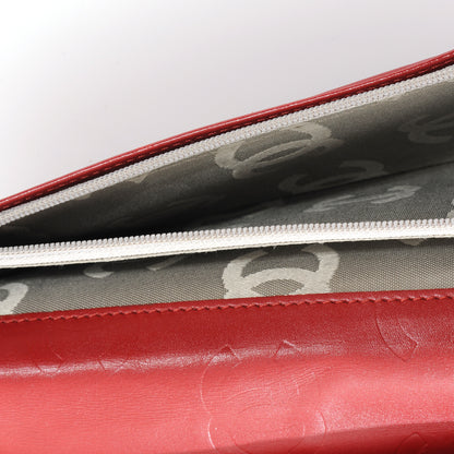 Chanel Calfskin Quilted Cambon Yen Wallet Red 8 of 8