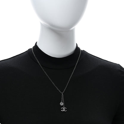 Chanel Ruthenium Crystal CC Drop Necklace Black 5 of 5