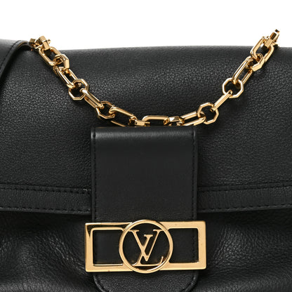 Louis Vuitton Smooth Calfskin Soft Dauphine MM Black 7 of 9