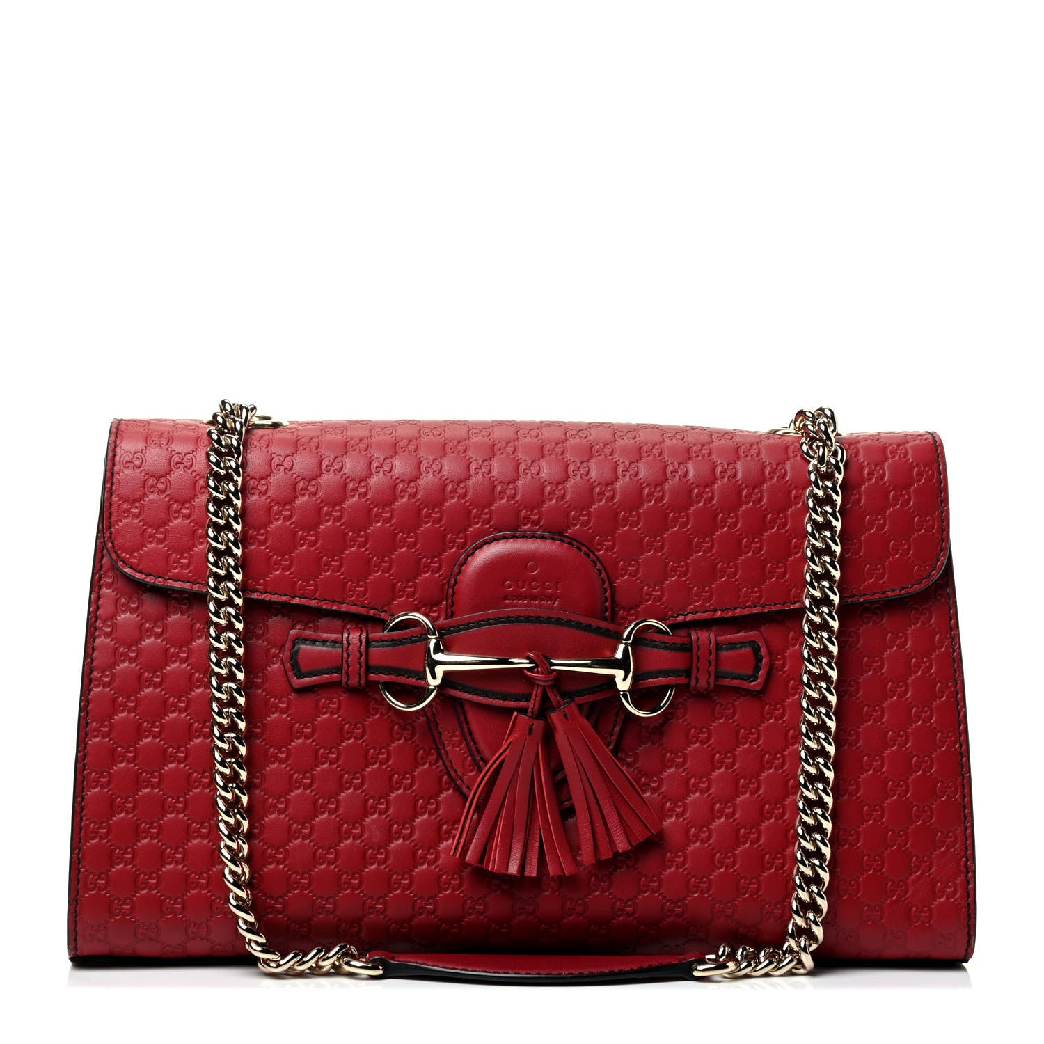 Gucci Microguccissima Medium Emily Chain Shoulder Bag Red 1 of 4