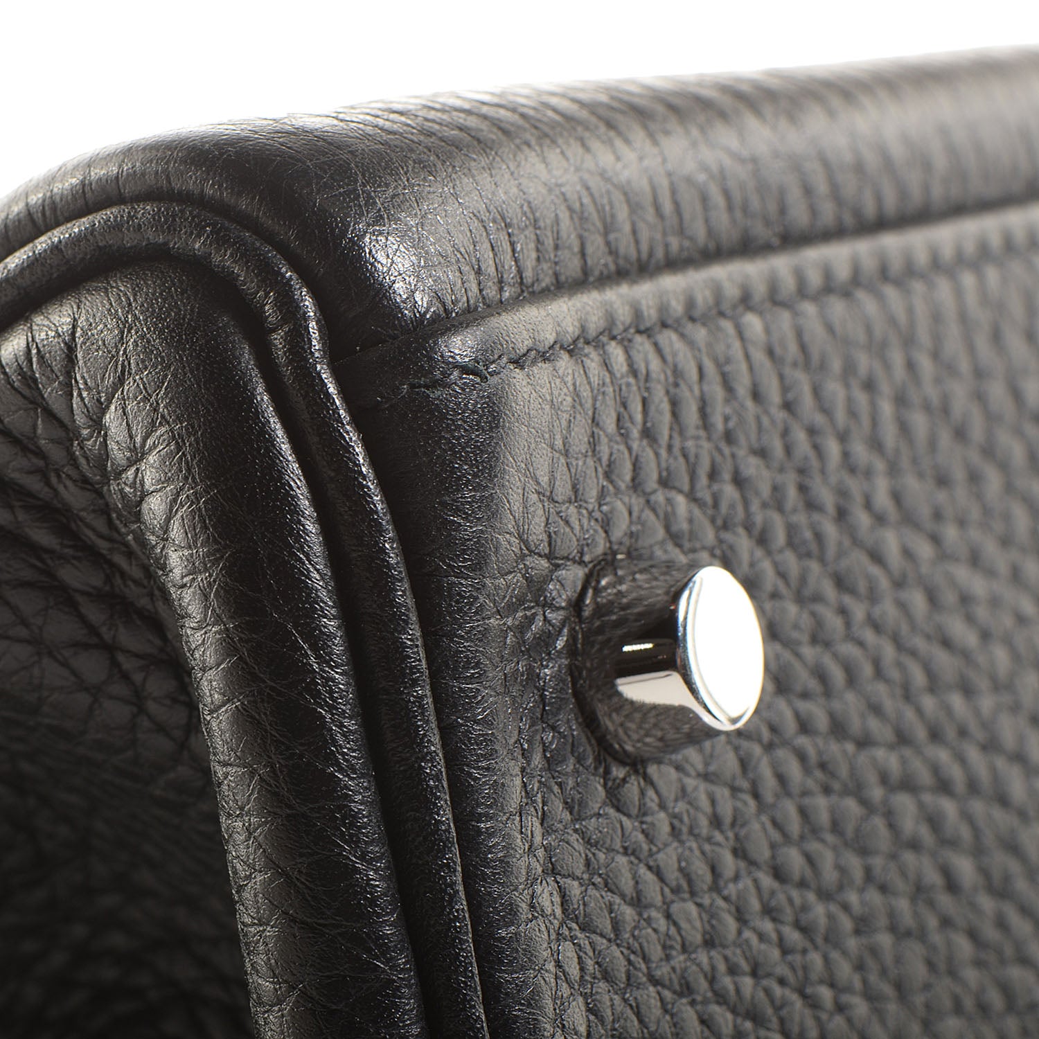 Hermes Taurillon Clemence Shoulder Kelly 40 Black 17 of 26