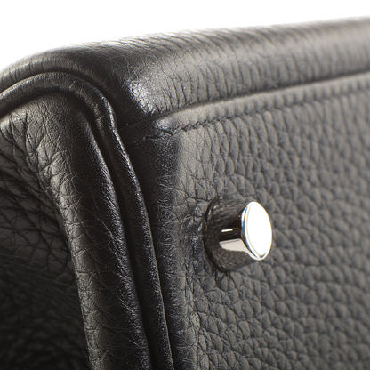 Hermes Taurillon Clemence Shoulder Kelly 40 Black 17 of 26