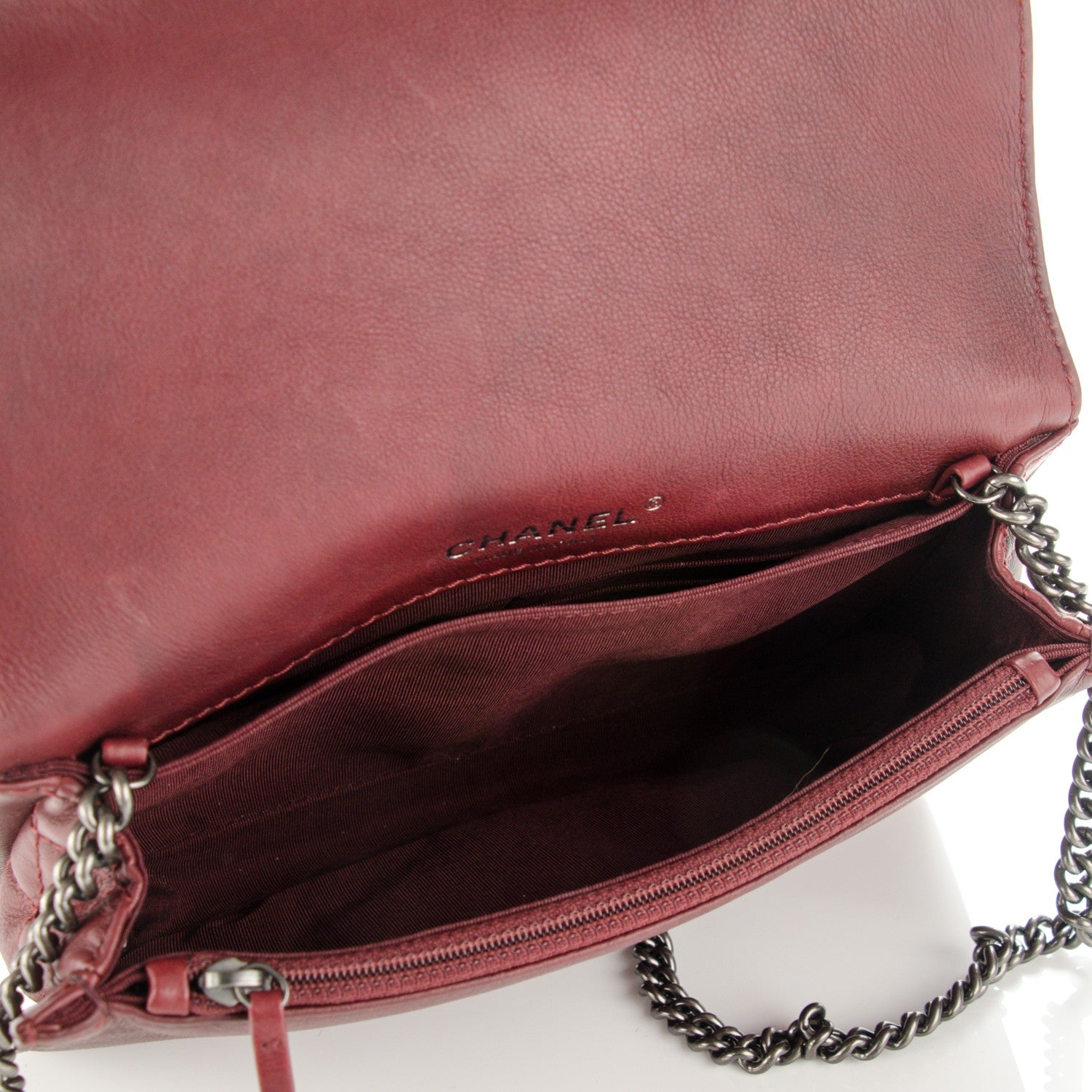 Chanel Calfskin Small Boy Reverso Flap Dark Red 5 of 7