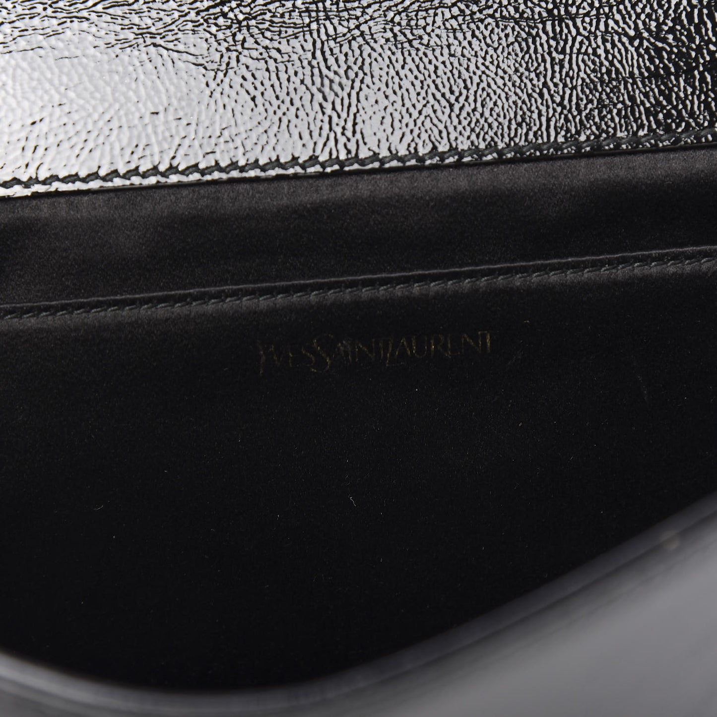 Textured Patent Monogram Large Belle De Jour Clutch Black