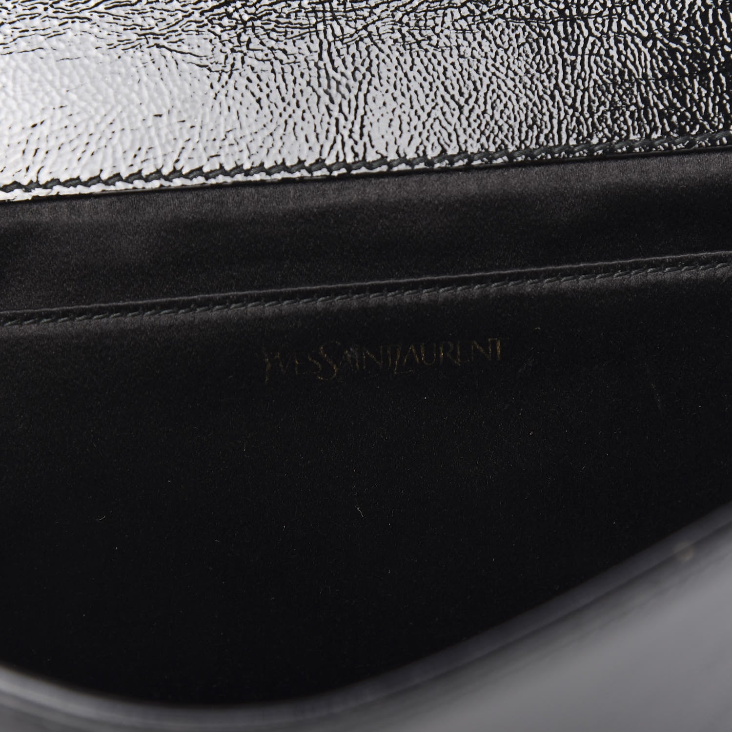 Saint Laurent Textured Patent Monogram Large Belle De Jour Clutch Black 8 of 9