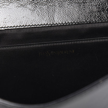 Saint Laurent Textured Patent Monogram Large Belle De Jour Clutch Black 8 of 9