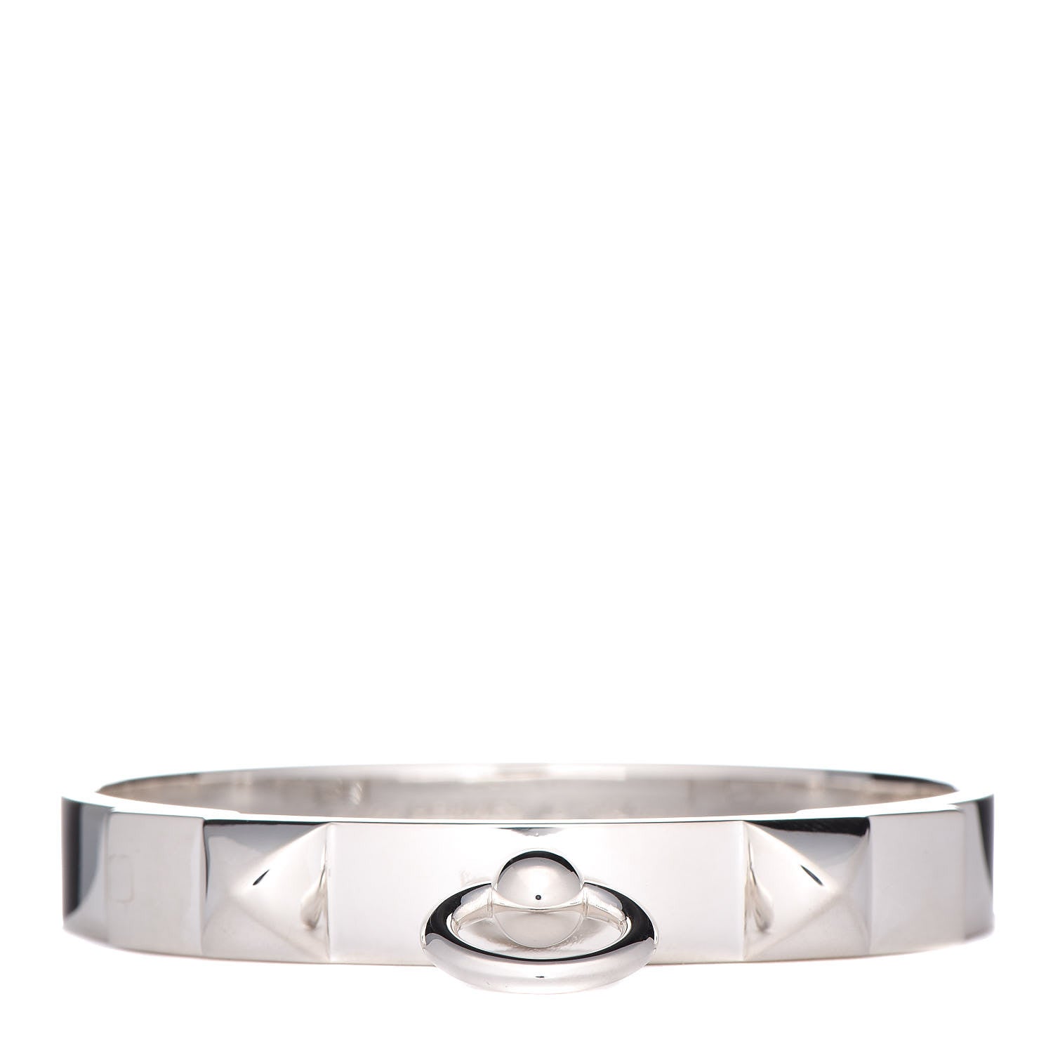 Hermes Sterling Silver PM Collier De Chien Bracelet LG 1 of 5