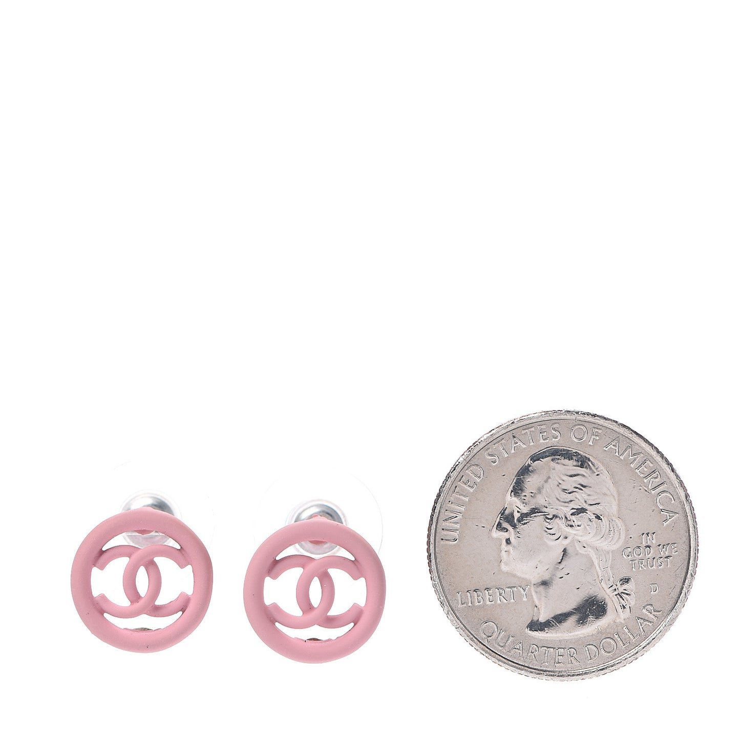 Rubber CC Earrings Pink