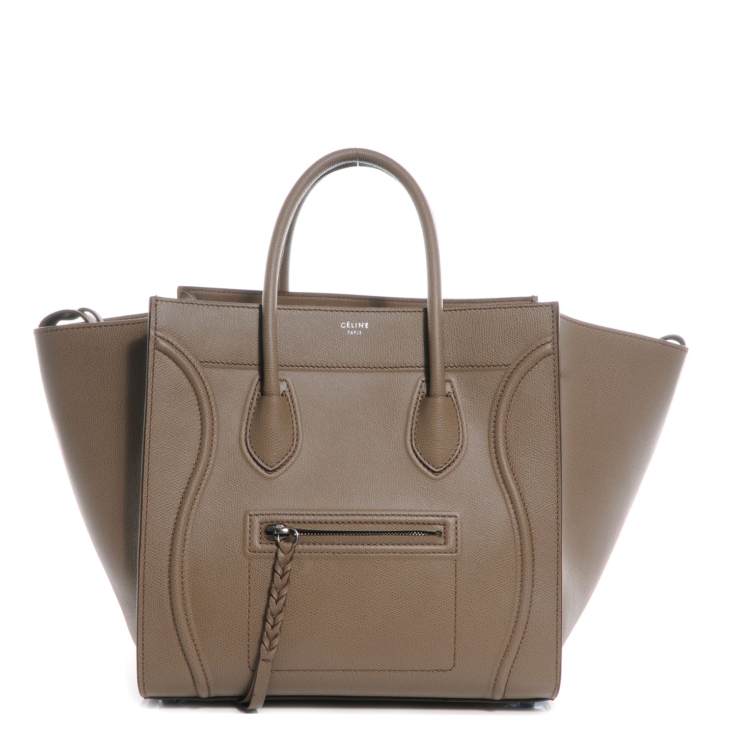 Grainy Calfskin Medium Phantom Luggage Taupe