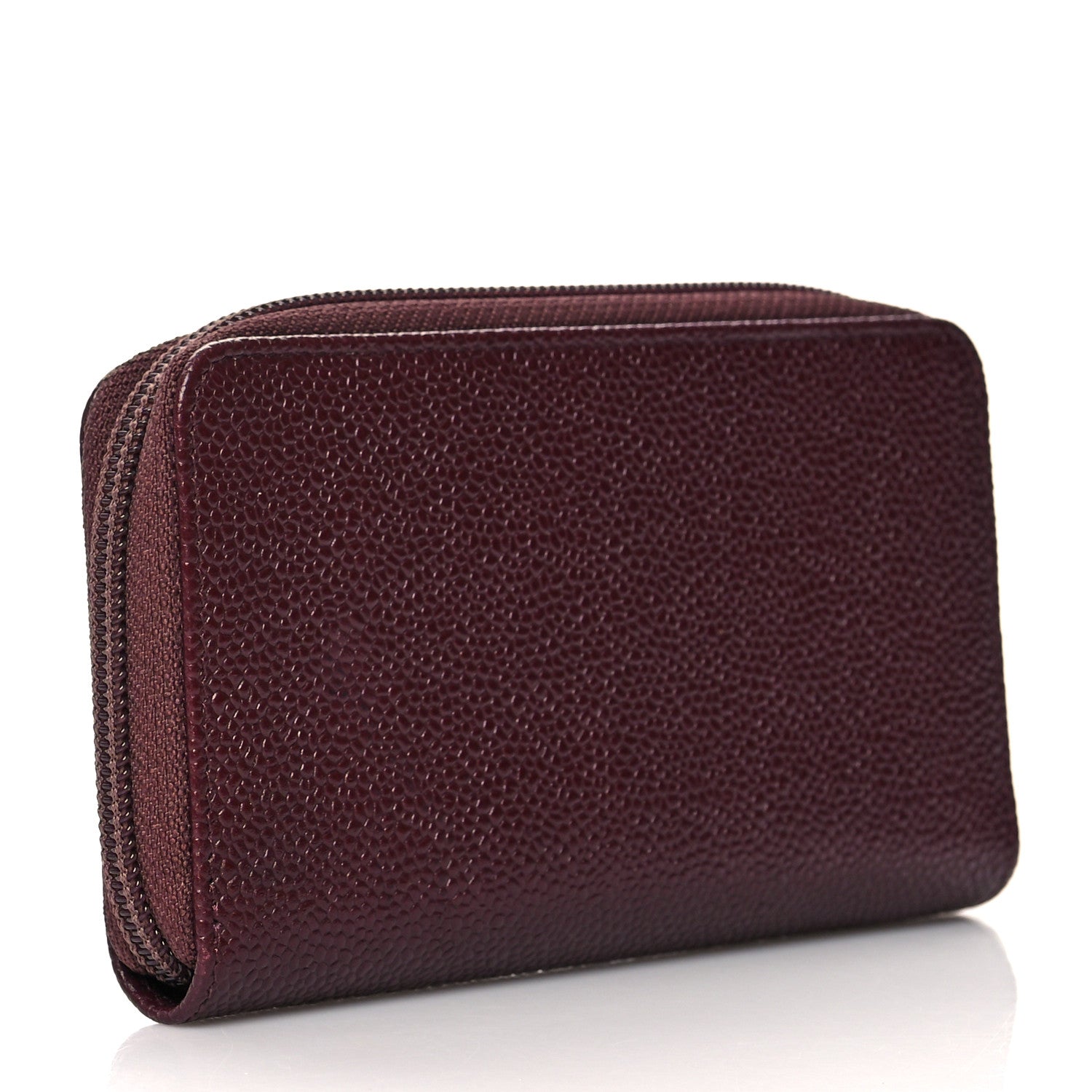 Chanel Caviar Small Timeless Zip Around Wallet Burgundy 3 of 9