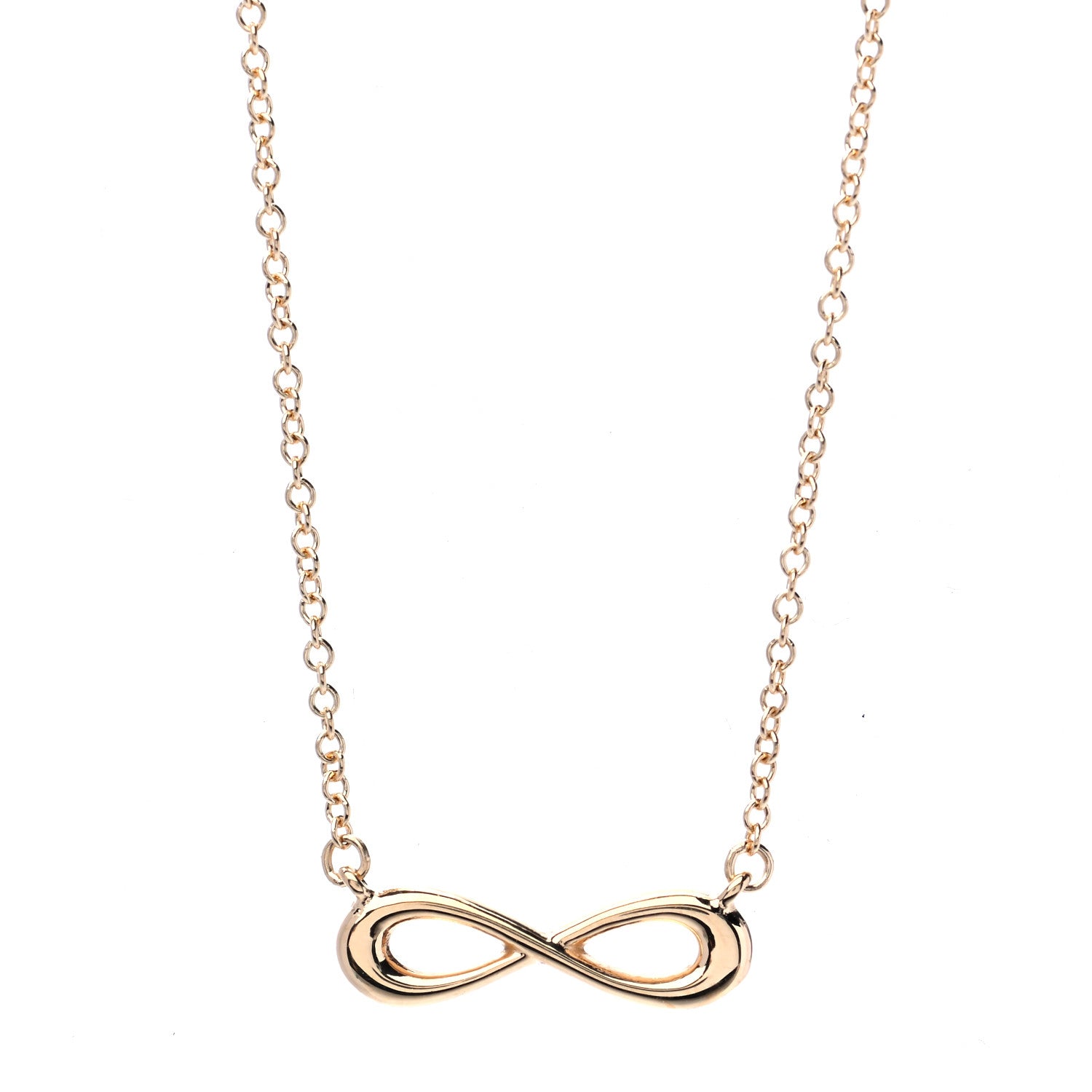 Tiffany 18K Yellow Gold Infinity Pendant Necklace 1 of 6