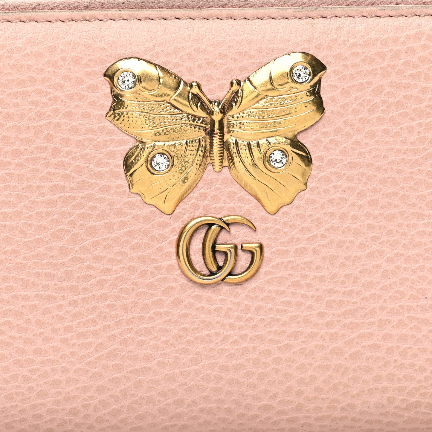 Calfskin Butterfly Farfalla Zip Around Wallet Perfect Pink
