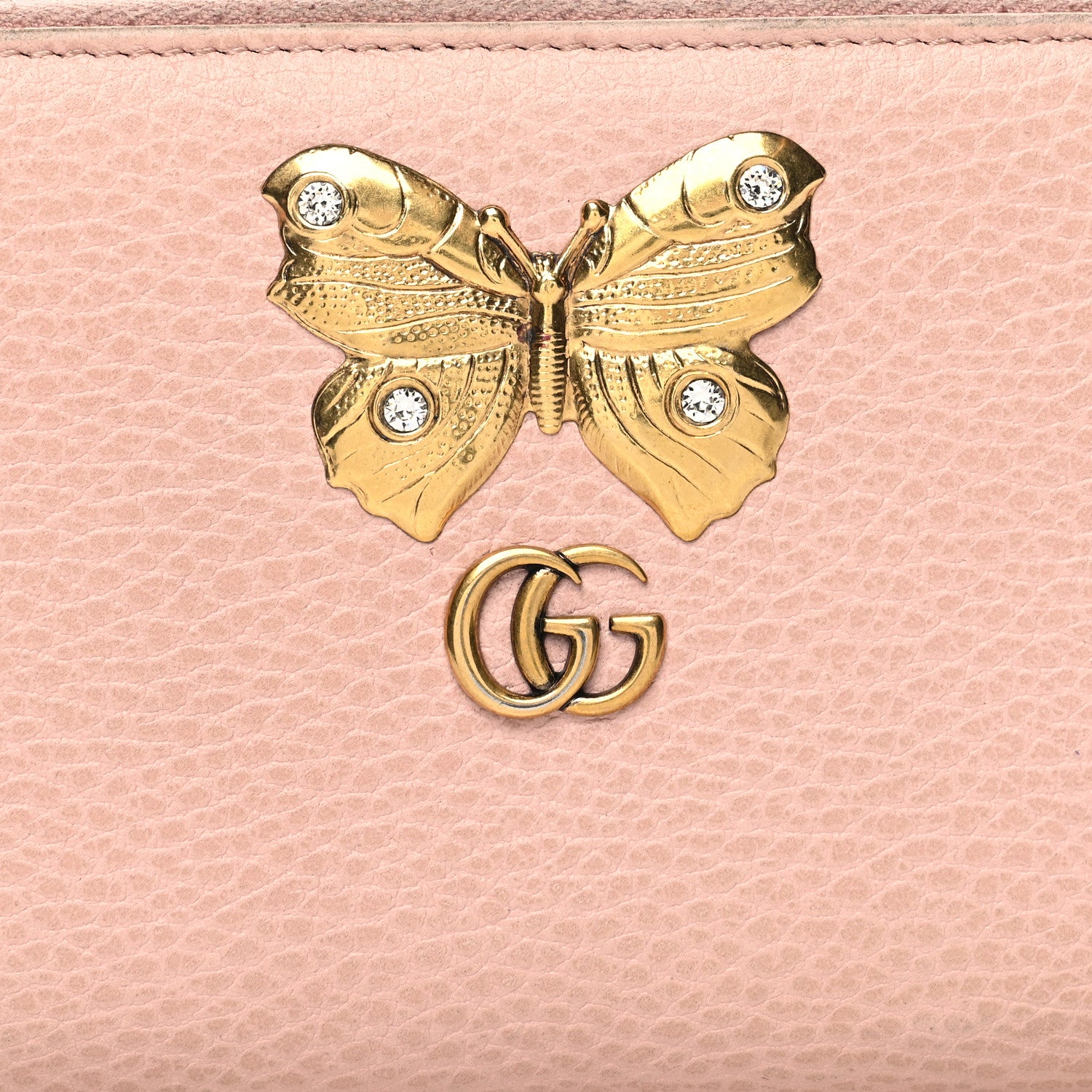 Gucci Calfskin Butterfly Farfalla Zip Around Wallet Perfect Pink 7 of 14