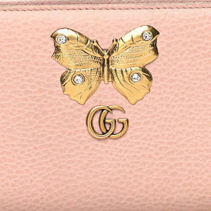Gucci Calfskin Butterfly Farfalla Zip Around Wallet Perfect Pink 7 of 14